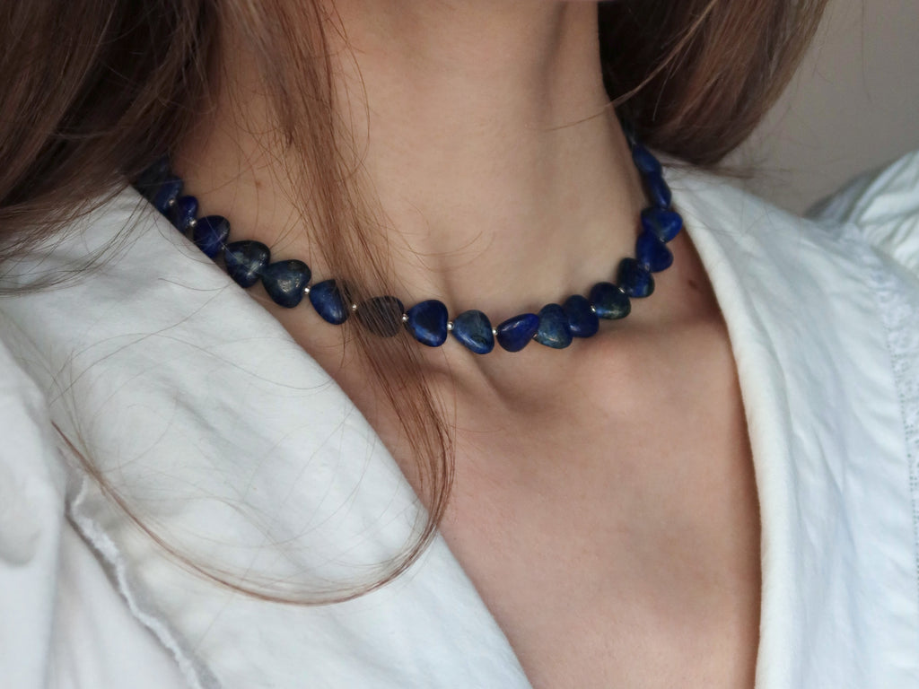 Lapis Lazuli naszyjnik z sercami