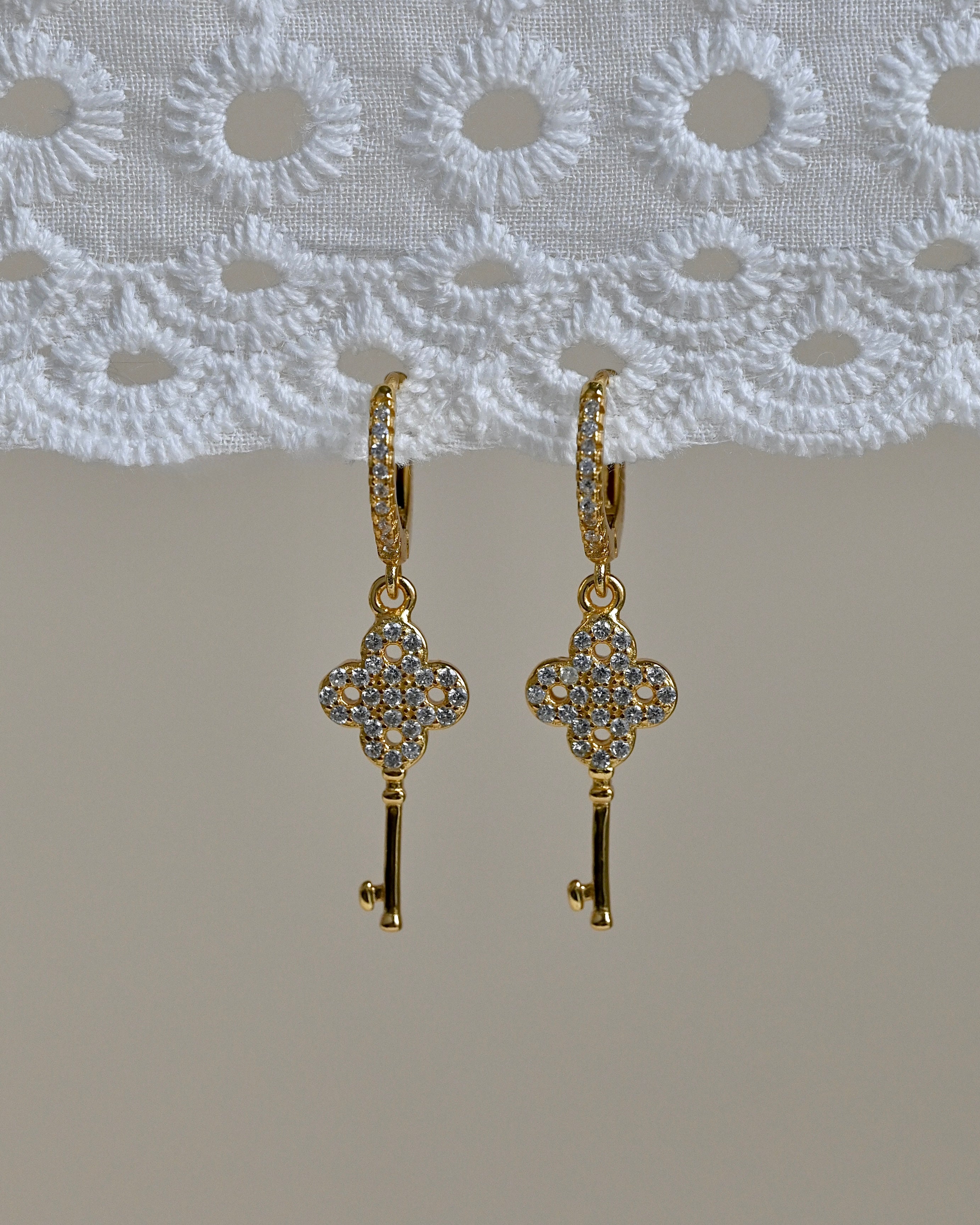 HEKATE kolczyki z cyrkoniami klucze