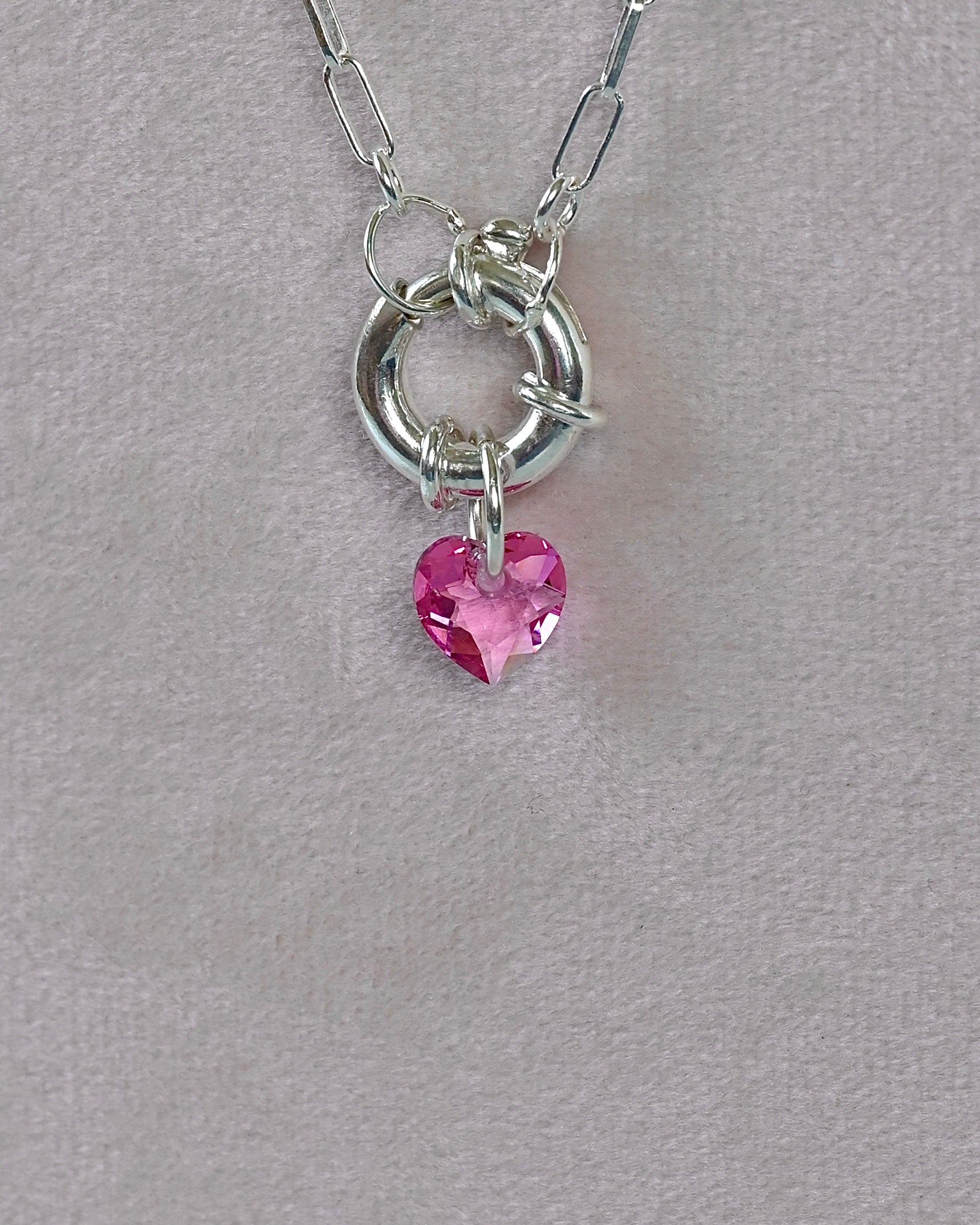 CARMILLA mini charm with Swarovski heart | charms on a large ring
