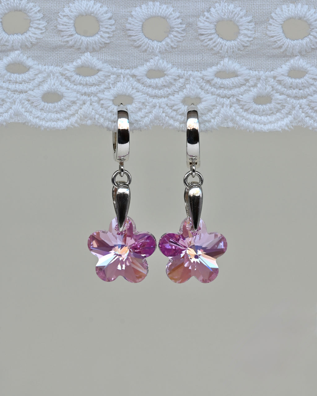 RUSAŁKA earrings with dangling Swarovski crystals