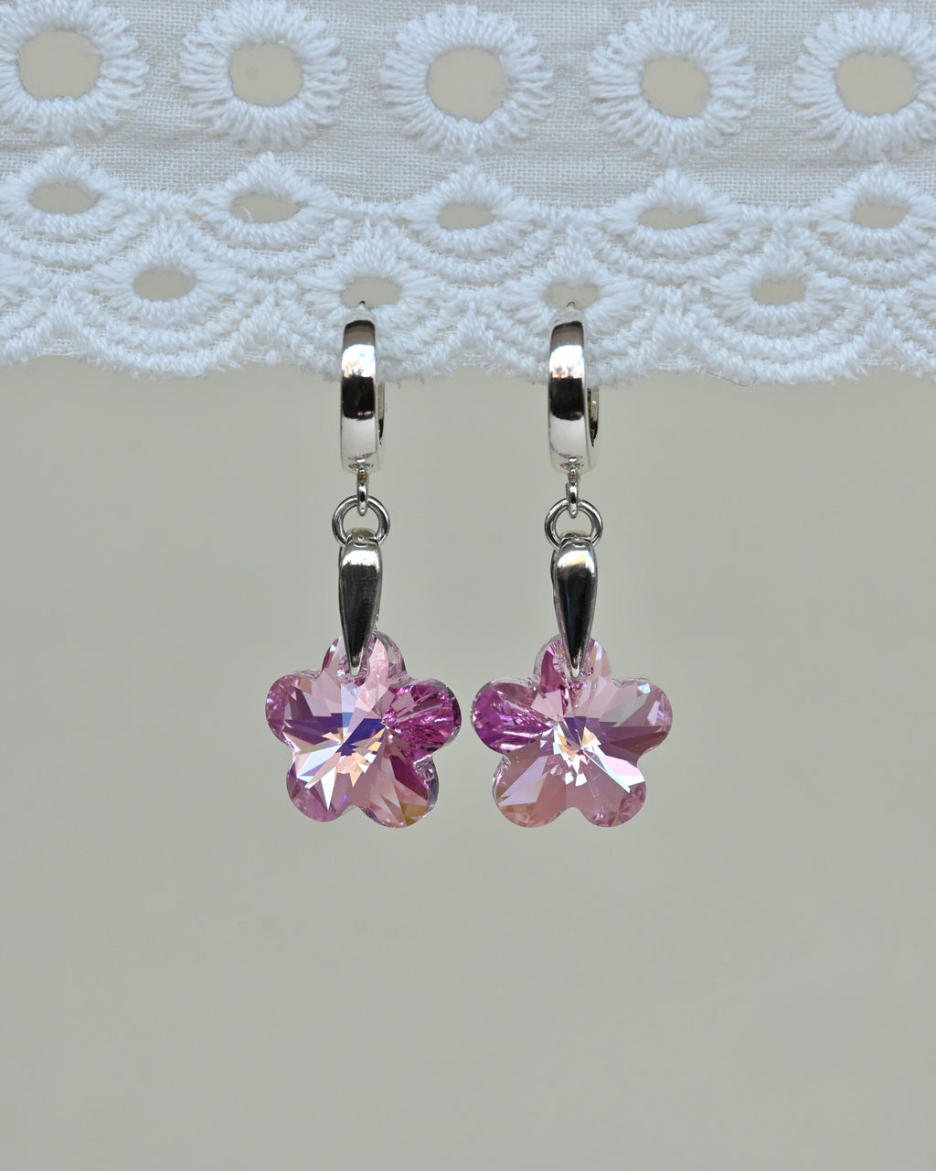 RUSAŁKA earrings with dangling Swarovski crystals