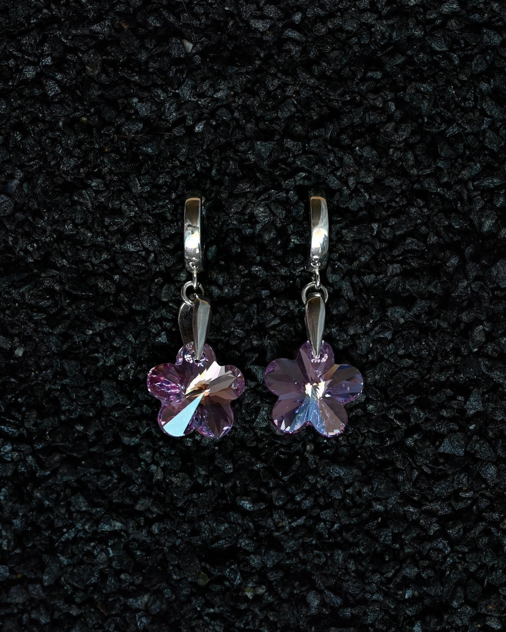 RUSAŁKA earrings with dangling Swarovski crystals