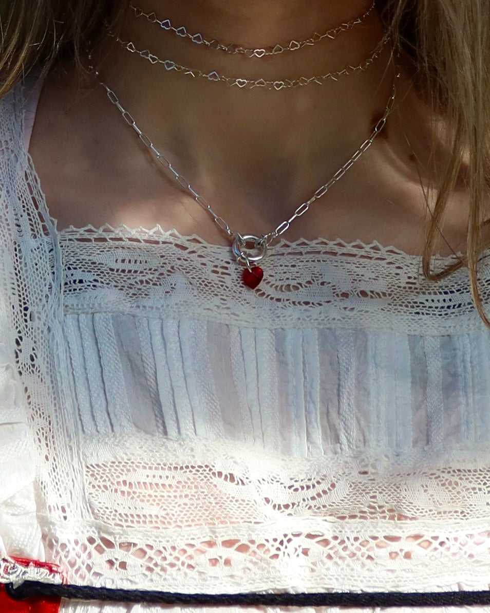 CARMILLA mini charm with Swarovski heart | charms on a large ring