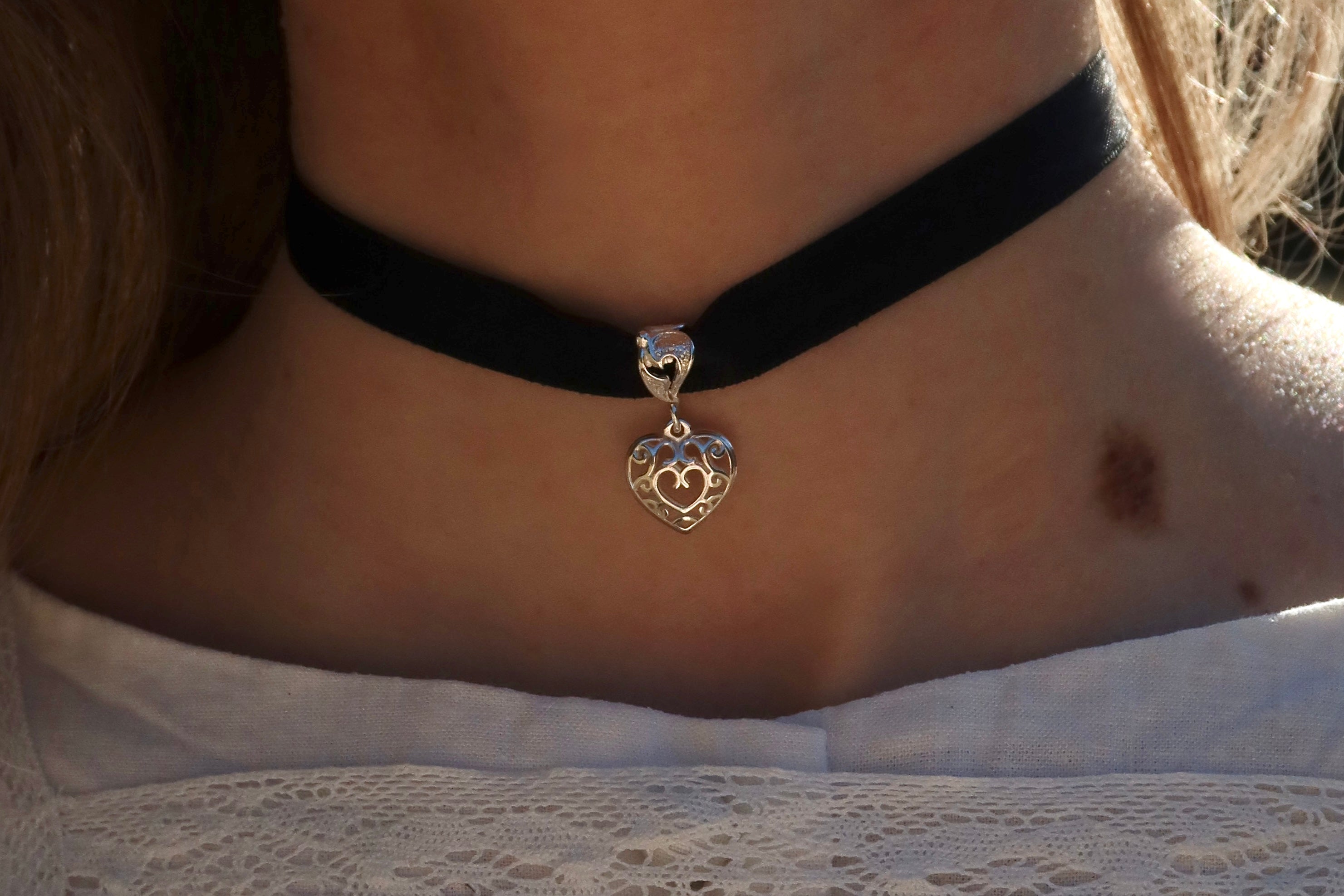 JULIET Choker, zawieszka z wstążką do wyboru